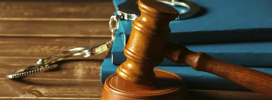 gavel and book